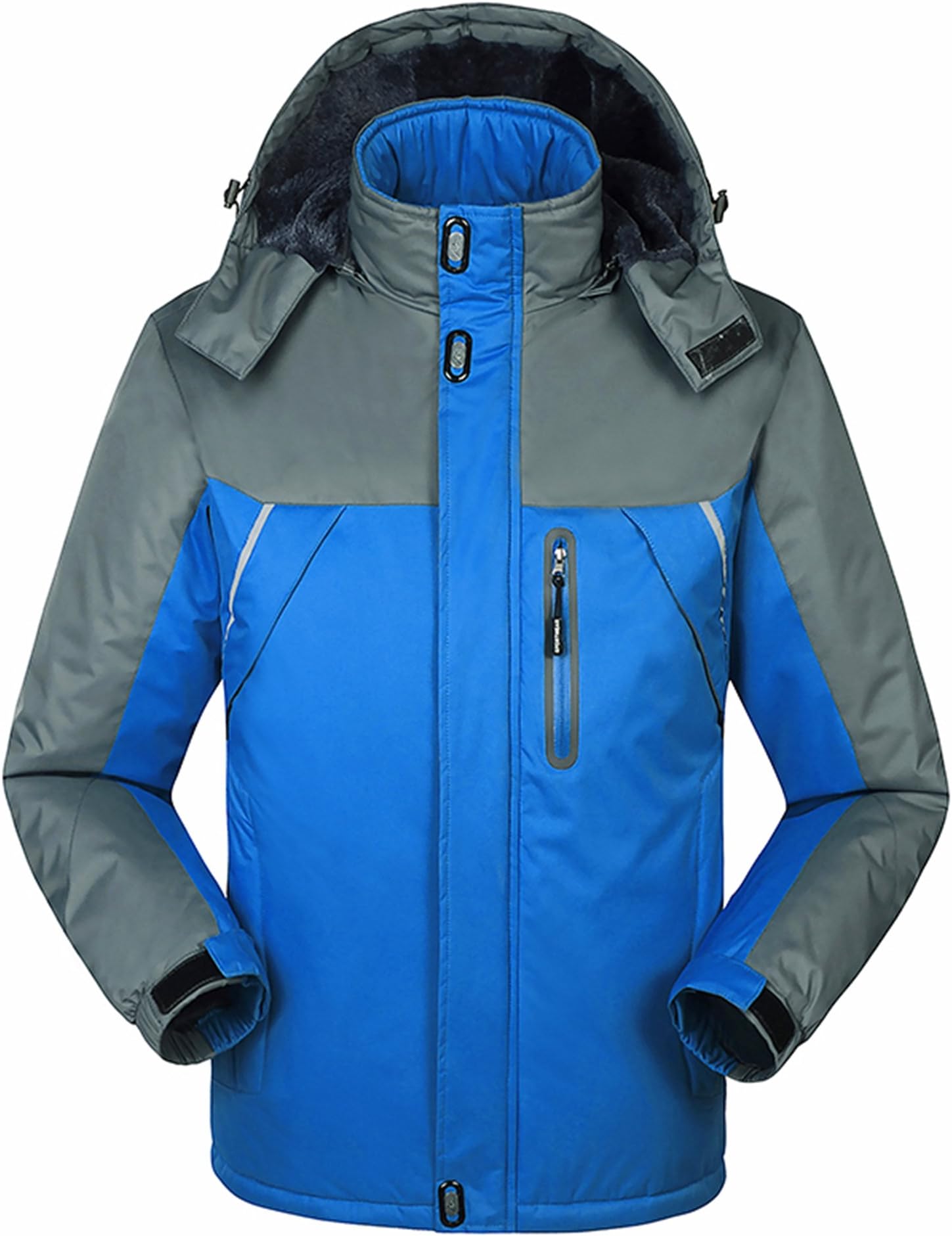 KSXX Men's Winter Outdoor Hooded Climbing Hiking Snowboarding Sport Jacket Coat Blue US XXXL/Label 8XL