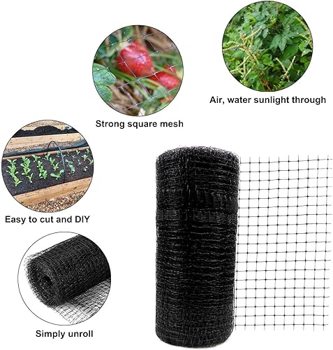 Miniatura 6 de KLEWEE Red de jardín resistente de 7.5 x 65 pies para proteger árboles frutales, plantas y verduras contra pájaros, ciervos, ardillas y otros