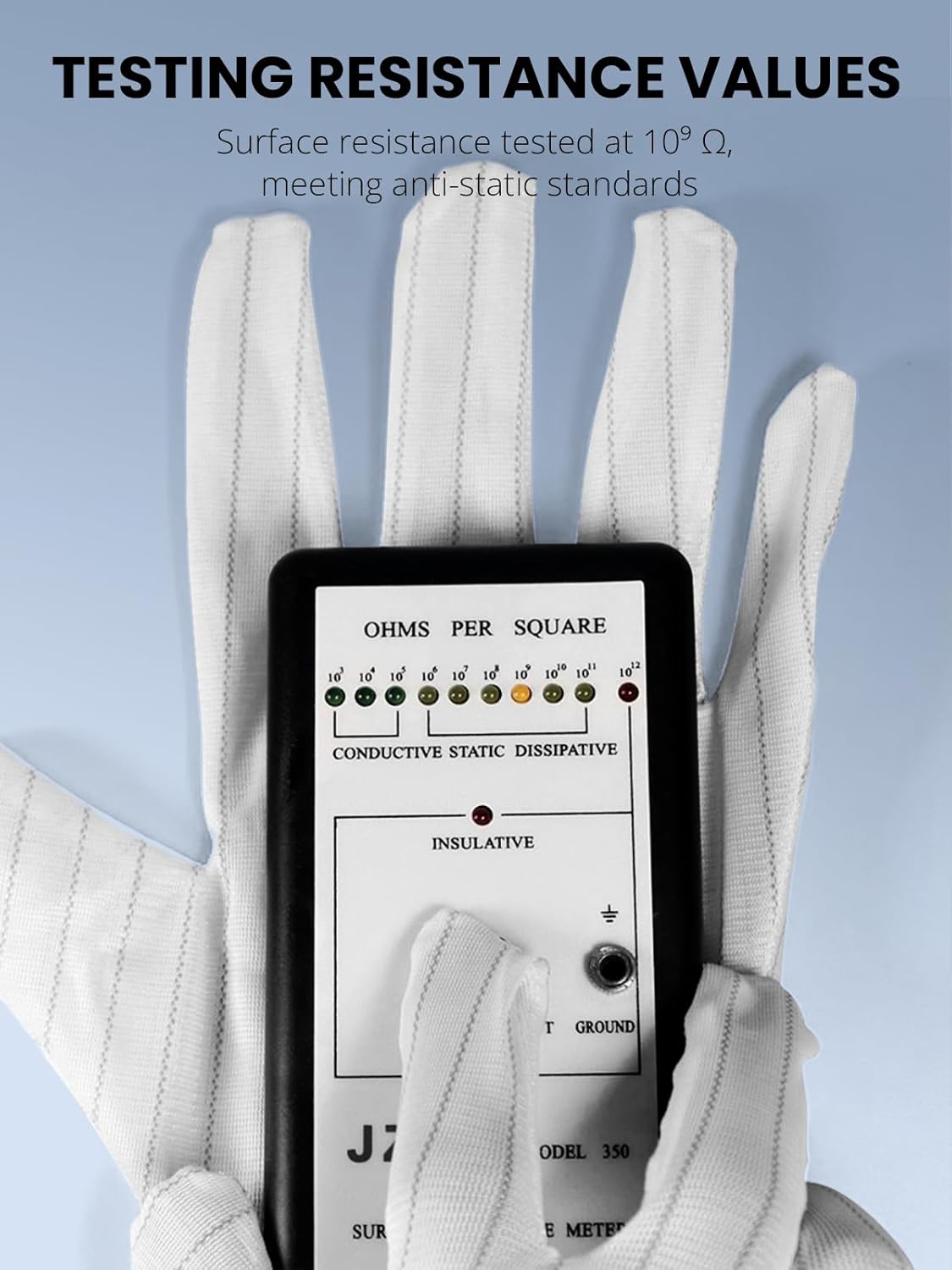 10 Pairs Thin Polyester Safety Gloves, Anti-Static Work Gloves for Electronics, Breathable, Portable, High Resistance Carbon Fiber for Industrial Application/CMOS Sensor/Precision Instruments