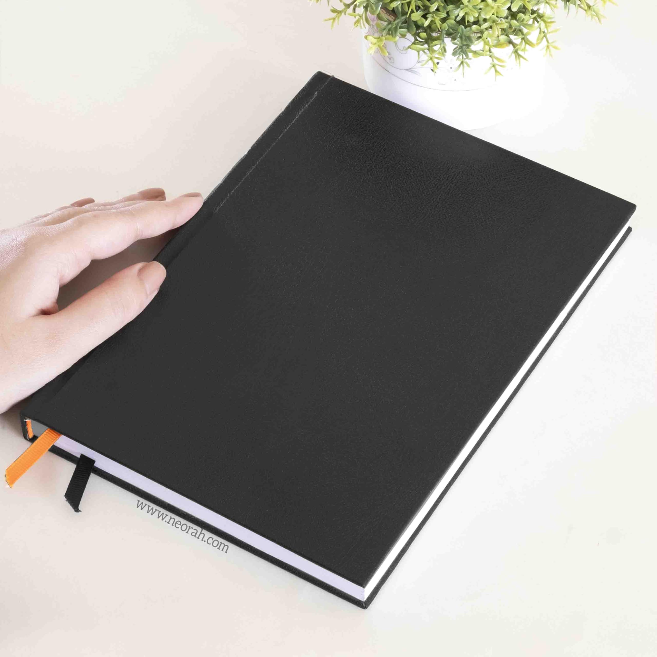 NEORAH — A5 Basic Office Notebook | Ruled | 192 Pages | 100 GSM| (21 x 14.8 cm) Hardbound|Writing Journal|Perfect For Office Diary, Journaling, Writing & Note Taking | Completely Handmade - (BLACK)