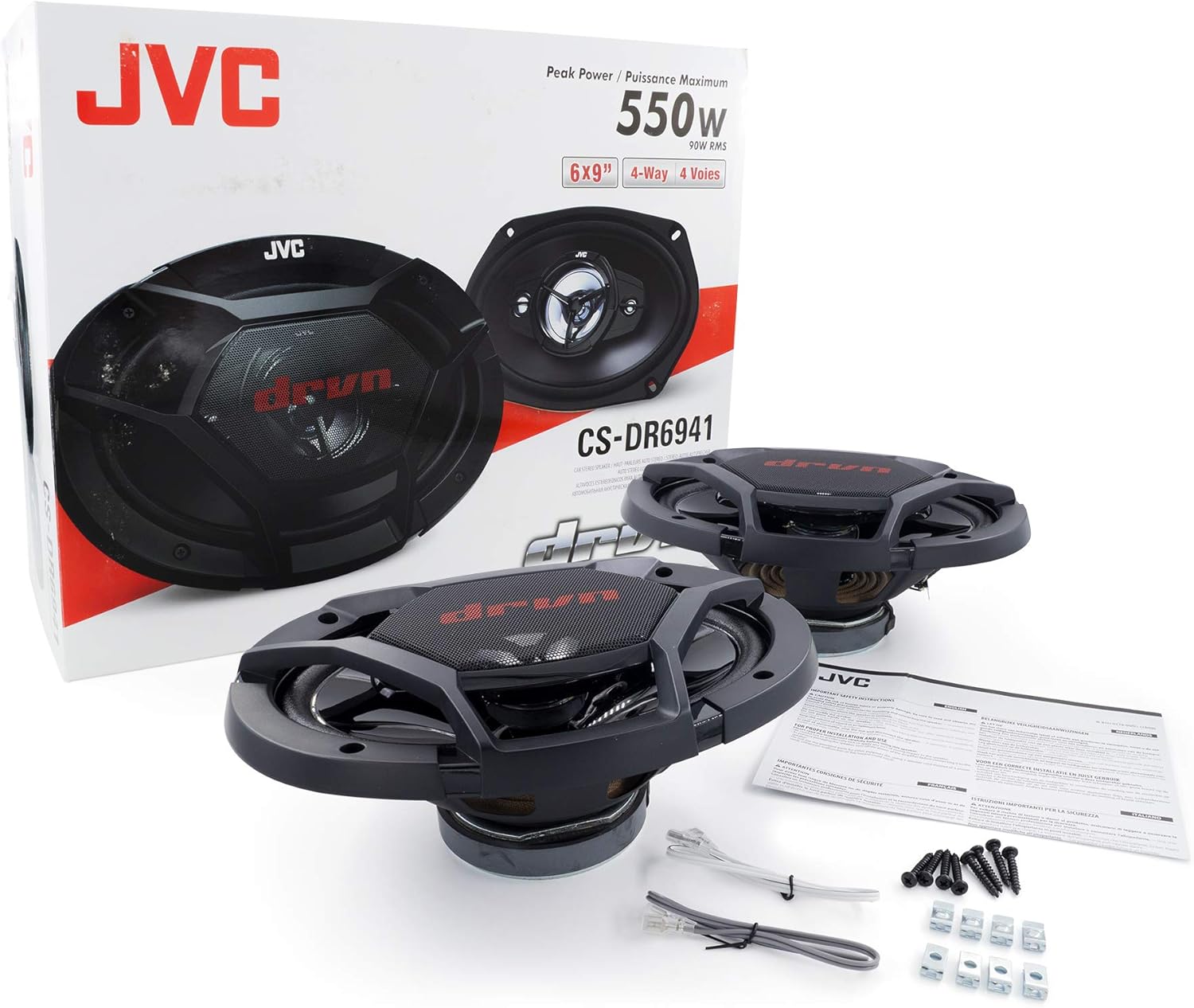 JVC Mobile CS-DR6941 drvn DR Series Shallow-Mount Coaxial Speakers (6" x 9", 550 Watts Max, 4 Way)