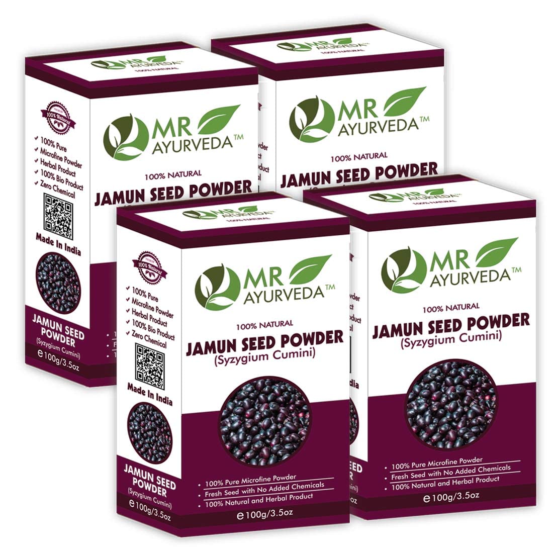 MR Ayurveda 100 Organic Jamun Seed Powder Jamun Seed Powder for Hair Jamun Seed Powder for