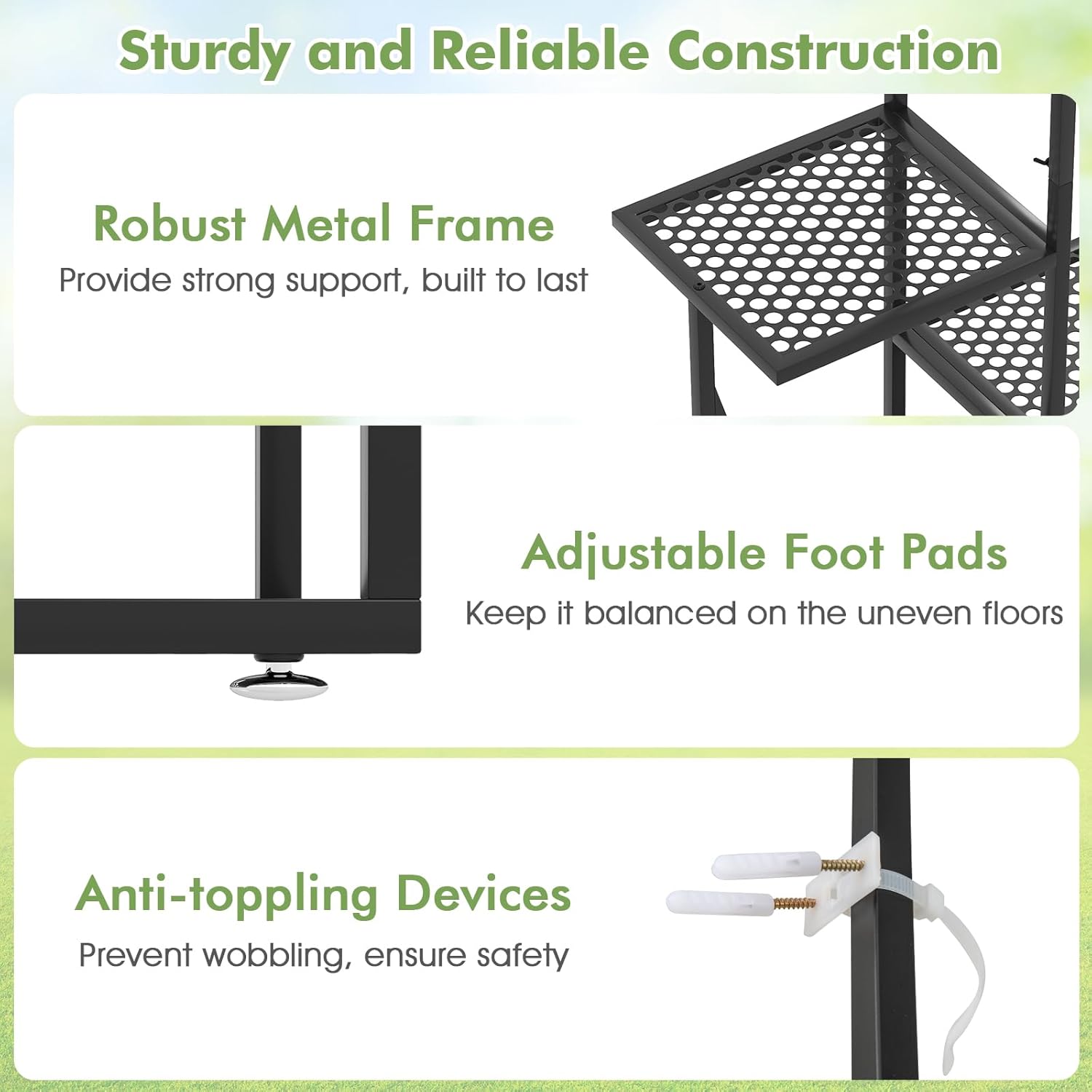 Giantex 2 Pack 6-Tier Plant Stand Indoor, Butterfly-Shaped Metal 73” Tall Ladder Plant Shelf w/ 4 Hanging Hooks, Outdoor Flowerpot Display Rack for Multiple Plants Living Room Balcony Patio Garden