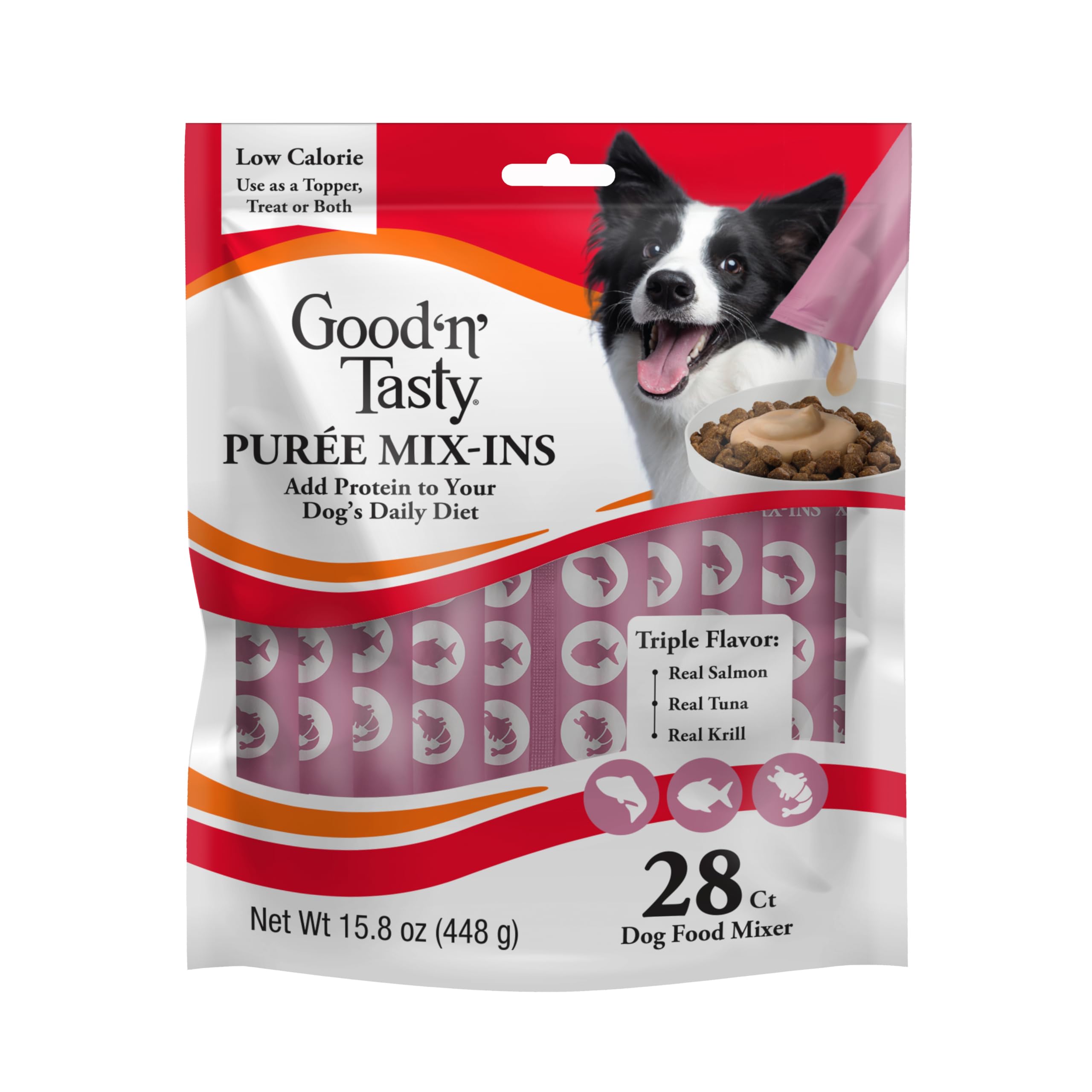 Good 'n' Tasty Puree Mix-Ins Dog Food Topper or Treat, 28 Count