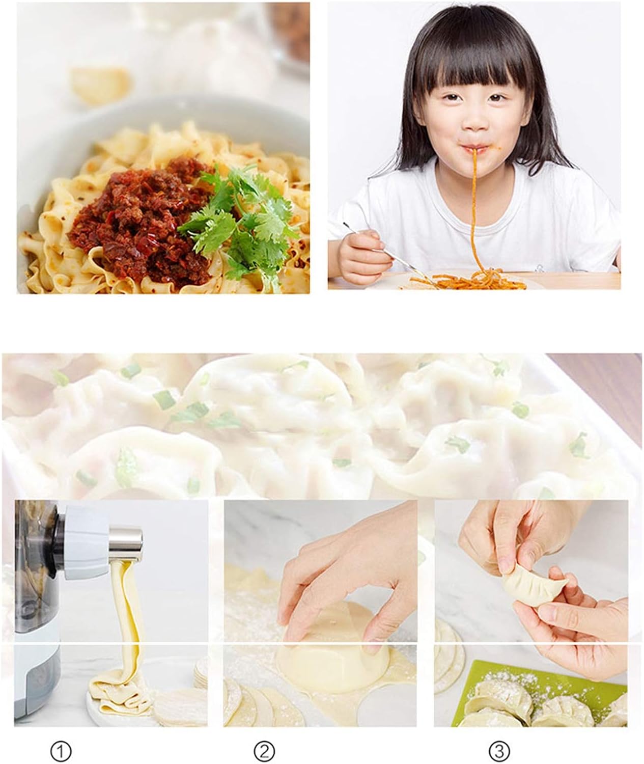 Electric Pasta Maker Automatic Noodle Machines, with 7 s, Make Spaghetti, Fettuccine, Penne, Macaroni, Or Dumpling Wrappers