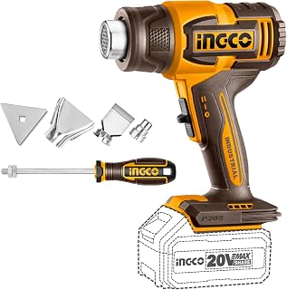 INGCO 20V Cordless Heat Gun (Body Only) Hot Air Gun Max 1022°F (550°C), 100/200 L/min, Adjustable Temperature