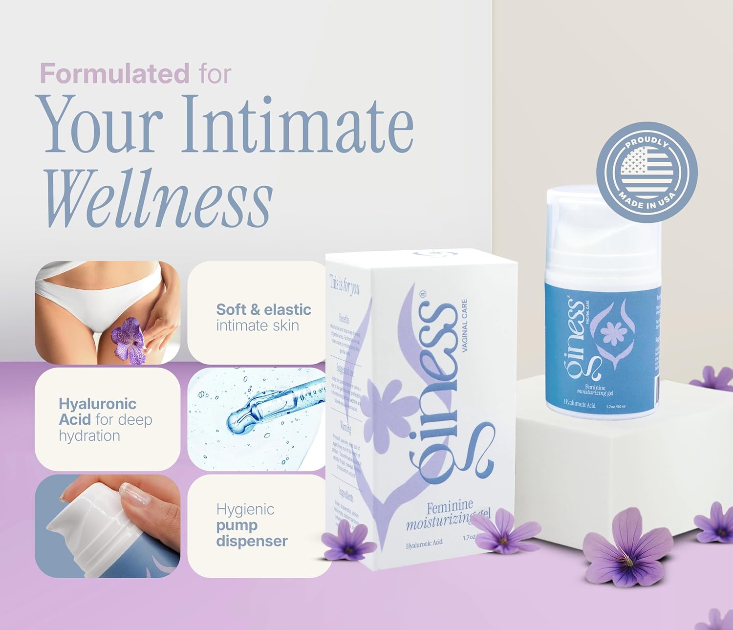 Intimate Hydrating Serum with Hyaluronic Acid – 50 ml – Lightweight Daily Moisturizer, Gentle External Care for Sensitive Skin