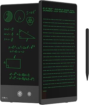 Adult LCD Writing Tablet - 6.5" & 6" LCD Writing Tablet, Double Sided Full Screen Electronic Drawing Pad, Mini Portable Digital Notepad for School, Office, Home, Erasable, Reusable