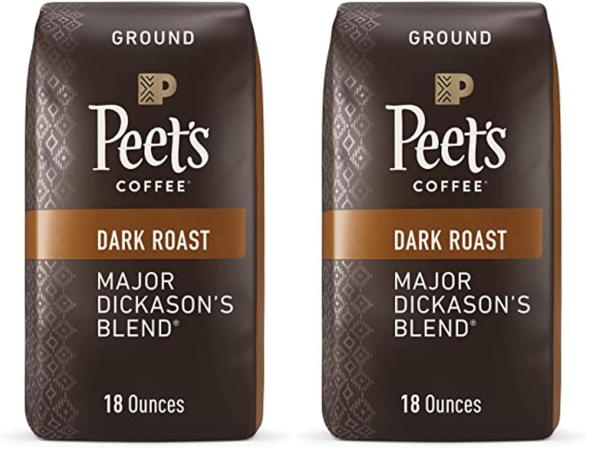 Dark Roast Ground Coffee - Major Dickason's Blend 36 Ounces (2 Bags of 18 Ounces)