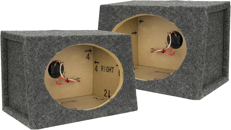 Scosche SE69KT2-WP1 Cajas de parlantes de audio para automóvil de 6 x 9 - Caja de MDF premium para un sonido claro - Construcción duradera para un rendimiento óptimo de los parlantes de 6 x 9 - Cajas de caja de subwoofer de MDF - Juego de 2 cajas