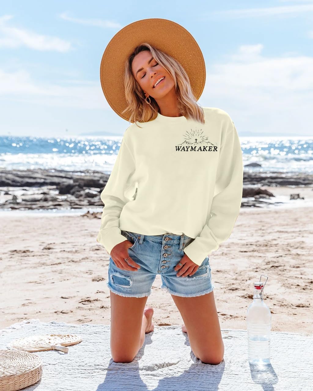 JINTING Christian Jesus Sweatshirt Women Religious Faith Sweatshirts Inspirational Waymaker Pullover Bible Verse Tops