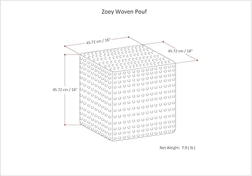 Miniatura 7 de SIMPLIHOME Zoey Puf bohemio de 18 pulgadas tejido en algodón y lana granate, para sala de estar, dormitorio y habitación de los niños