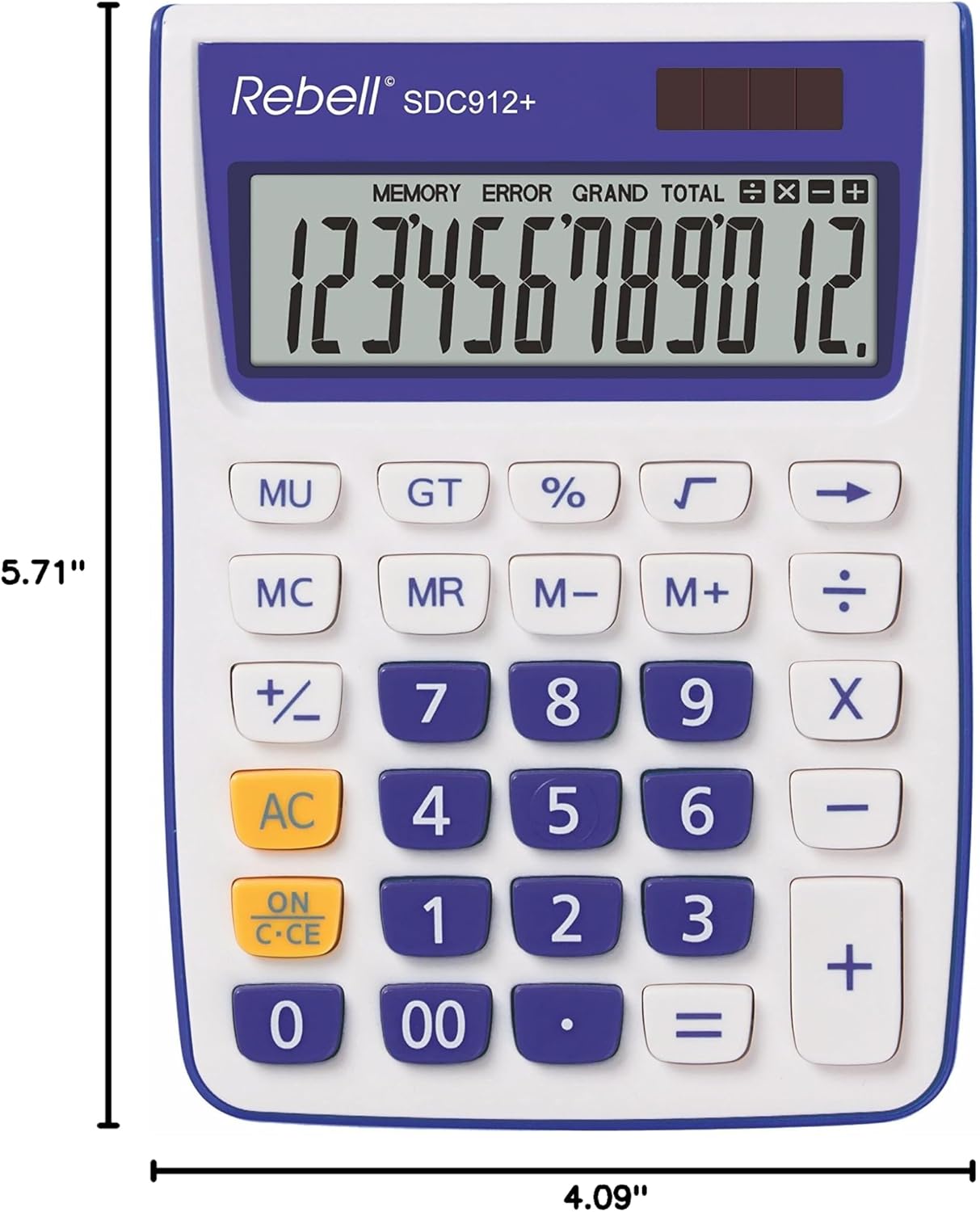 Rebell SDC912+ Stylish Desktop Calculator - Blue