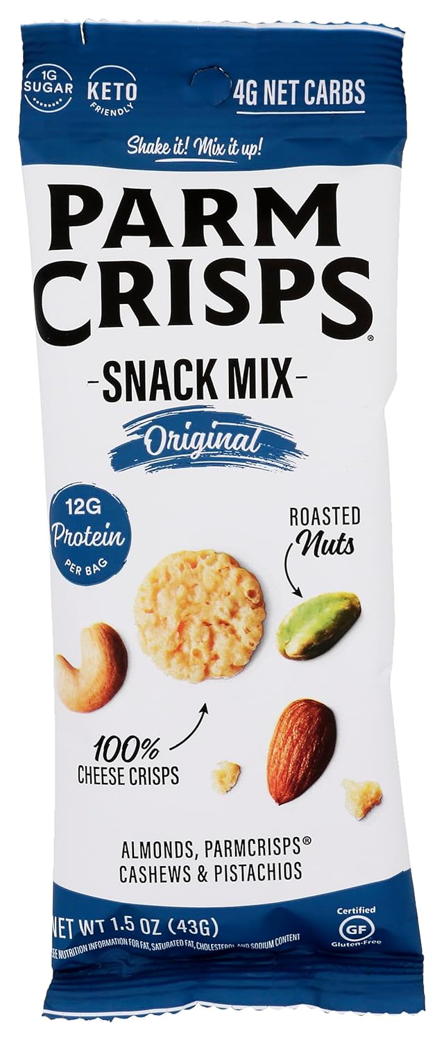 Parm Crisps Snack Mix, Original, Keto Friendly, Gluten Free, 1.5 Ounce (Pack of 12)