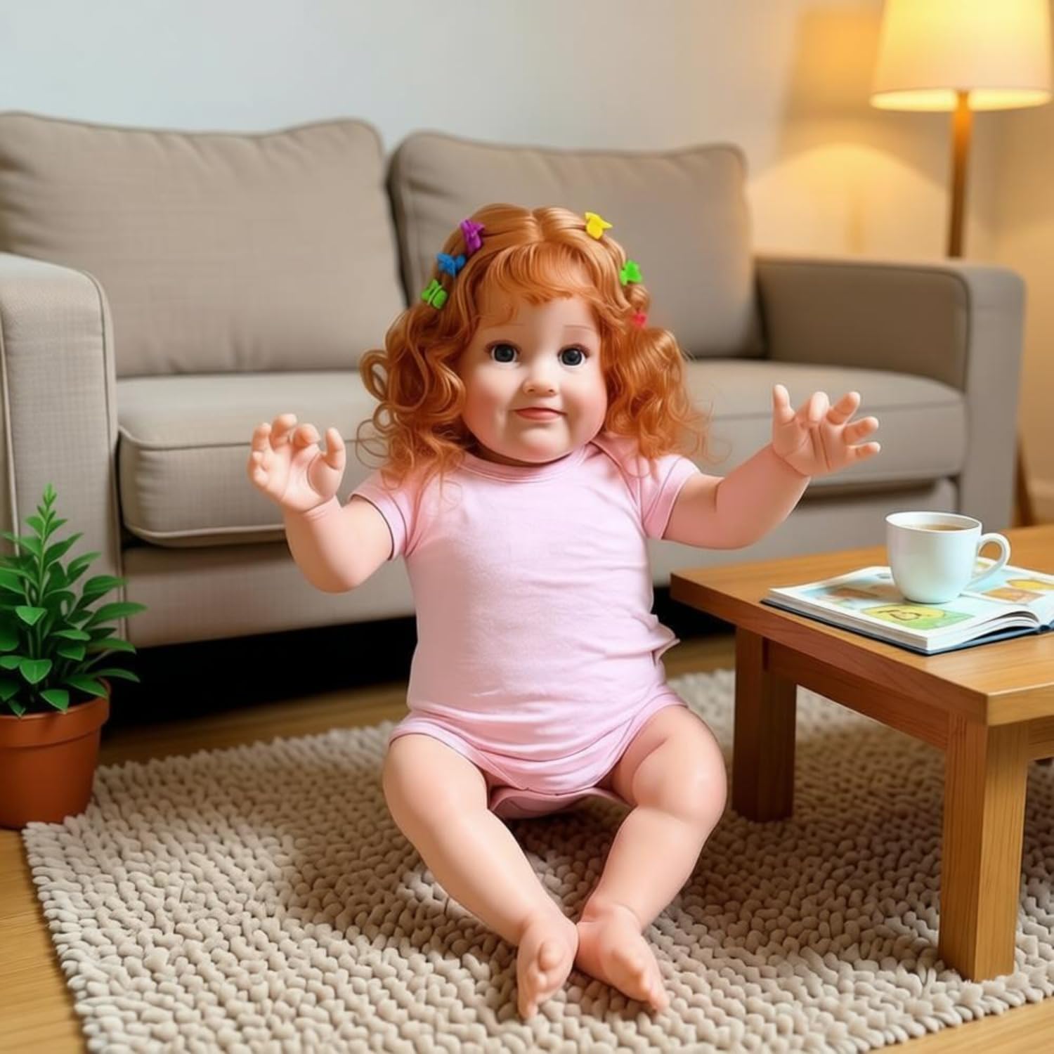 Lonian Reborn Baby dziewczynka lalki z ręcznie zakorzenionymi włosami blond