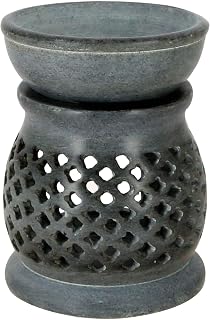 Hand Carved Natural Soapstone Essential Oil Burner Diffuser with Tea Light Holder Aromatherapy | Aroma Diffuser for Spa, Yoga, Meditation