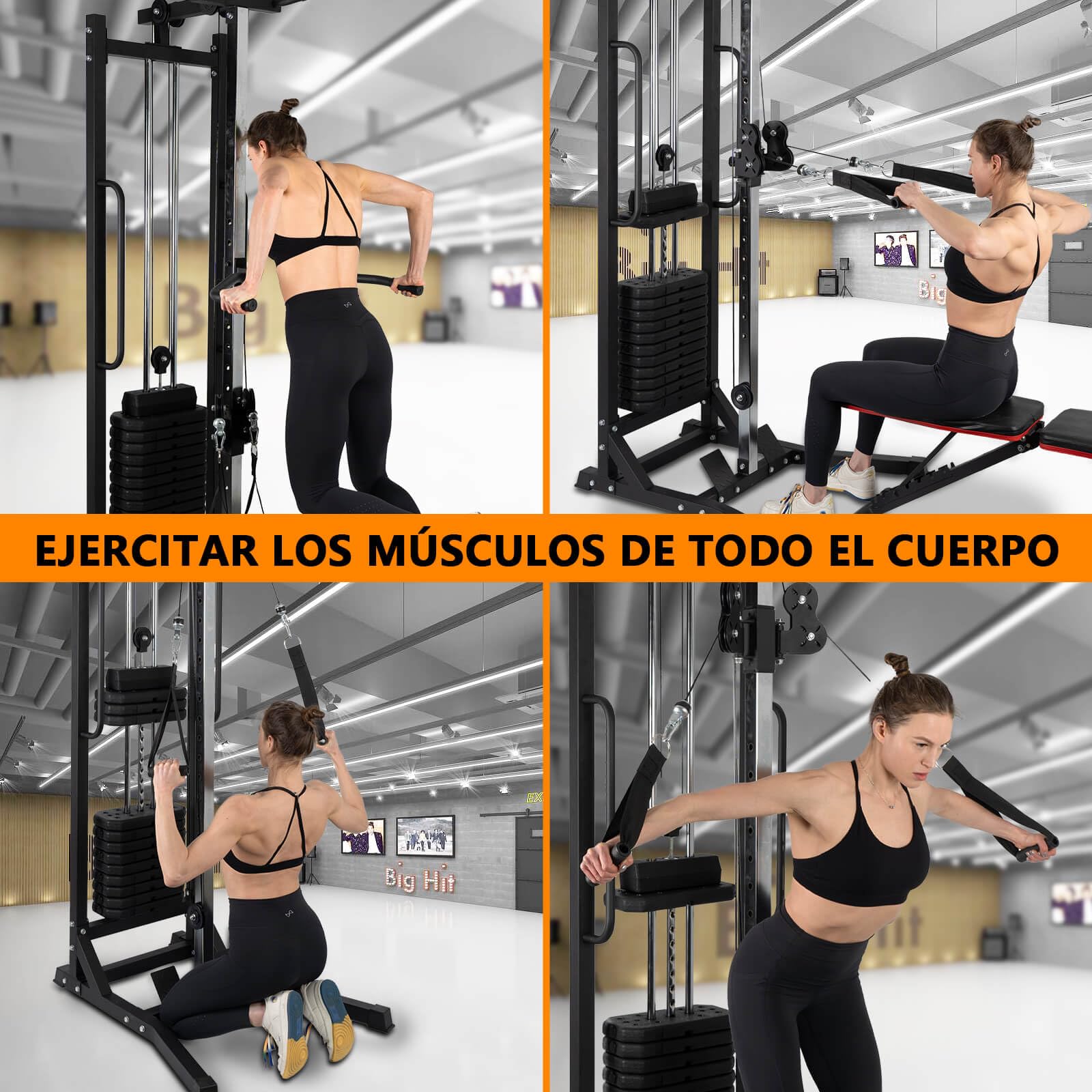 ALLinLIFE Máquina de Musculación Multiestación Musculación,Maquina Multifuncion Musculacion Jaula Musculacion para Estación de dominadas con Pesas,Maquina Gimnasio para Fitness Gimnasio en Casa