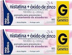 Kit 2 Pomada para Assaduras Nistatina, 60g, Cuidados no Dia a Dia, Adulto Unissex