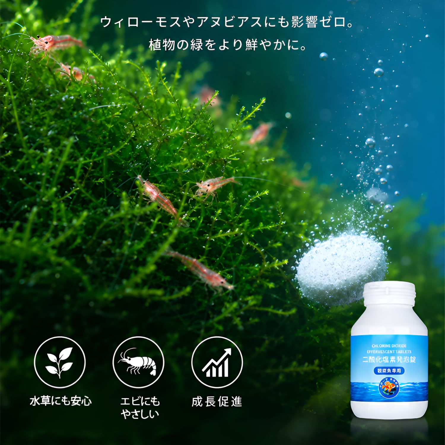 Amazon | 水質クリアラー 水槽 100ピース/ボトル【水槽の水をきれいに