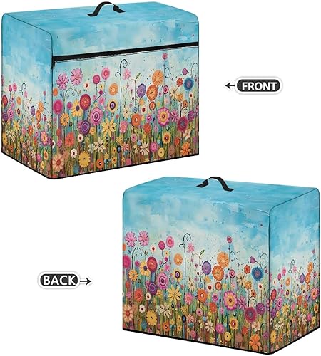 Miniatura 45 de Funda para máquina de coser de mariposas y flores con prácticos bolsillos, funda protectora con asa, para la mayoría de máquinas de coser estándar