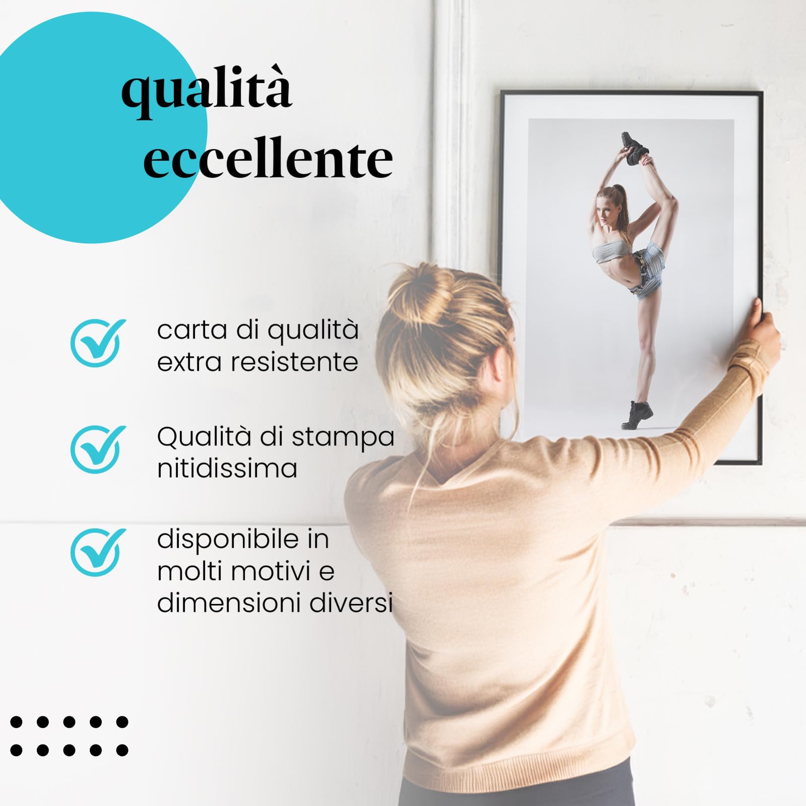 Postereck - 0639 - Ballerina, Hip Hop Danza Musica Donna Street Dance - Decorazione da Parete, Stampa Artistica, Arredamento Interni, Stampa Fotografica - Tela - 100,0 cm x 75,0 cm