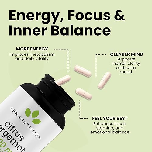 Miniatura 6 de Luma Nutrition Citrus Bergamot 1000mg - Citrus Bergamot Supplement - Made in The USA - Veteran Owned - 60 Capsules