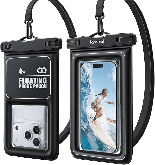 Lamicall Floating Waterproof Phone Pouch – [Buoyant Sponge Padding] IP68...