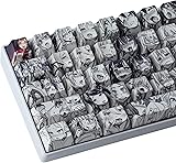 Keycaps, 108 Teclas OEM PBT Keycaps de sublimación de Tinte Teclas de Anime japonés para Cherry Gateron Kailh Switch Teclado mecánico (Solo Vender Teclas) 108 Keys