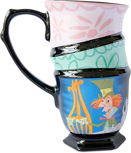 Miniatura 2 de Disney Parks Exclusive – Taza de café de cerámica – Taza de té de Alice's Tea Party Spinning Apiladas Esculpidas 3D – Edición 2021