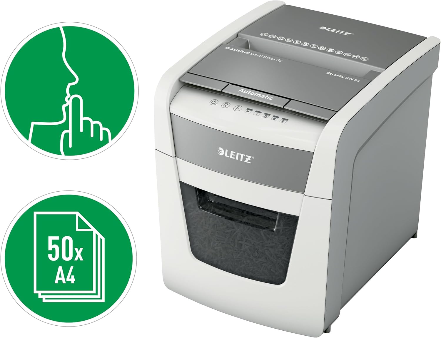 Quiet operation and 50-sheet autofeed