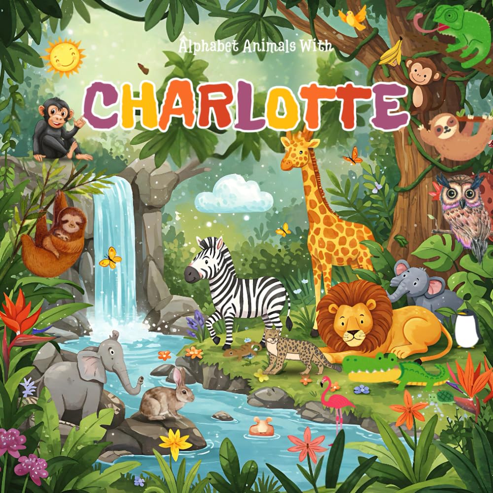 Alphabet Animals with Charlotte: A Unique Custom story Book for Charlotte with Alphabets Featuring Charlotte's Name in Fun Animal Adventures and ... name and custom Charlotte name gift