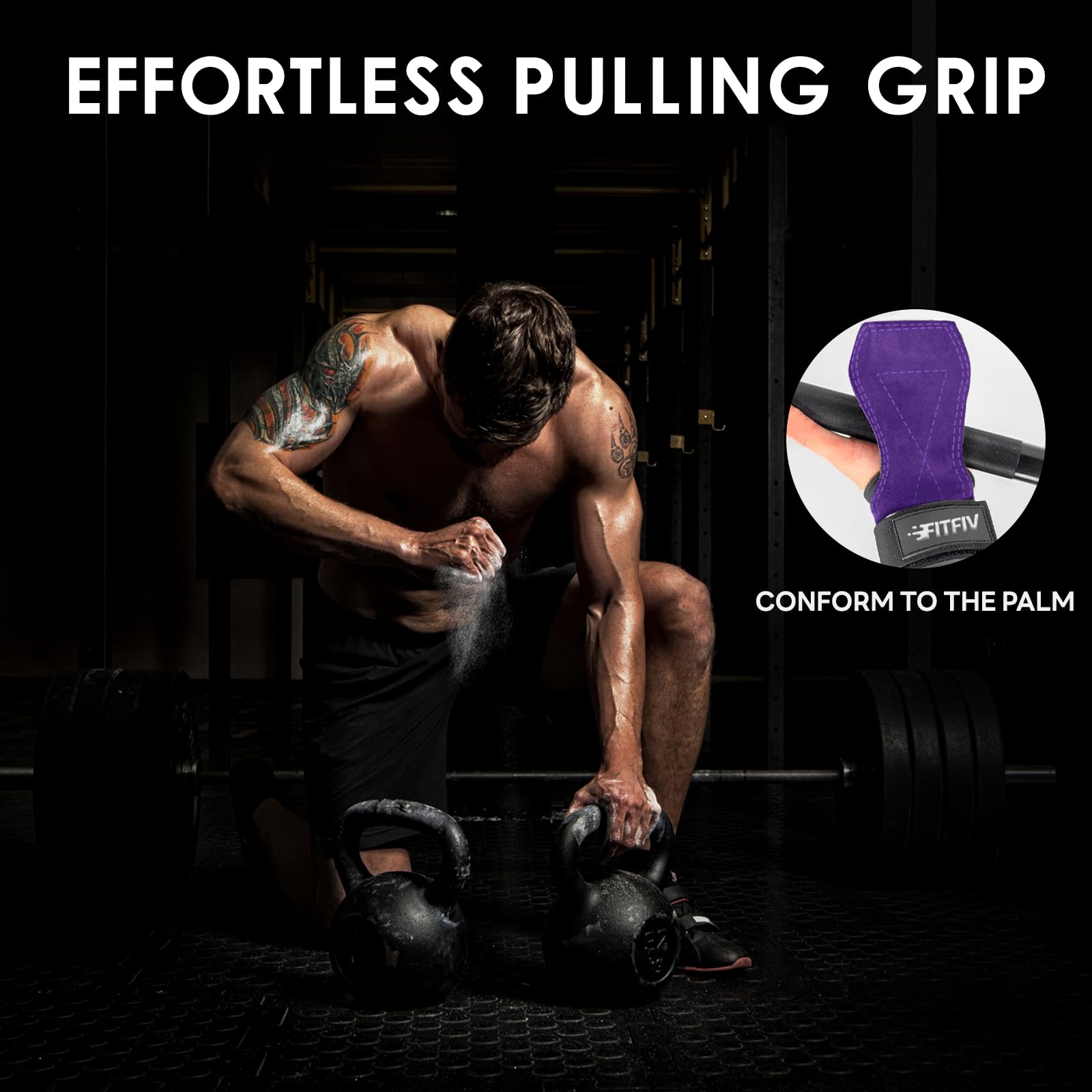 Sangle de poignet d'haltérophilie double en cuir pour la gym, la musculation, bandes de poignet rembourrées en néoprène – pour homme et femme (paire)