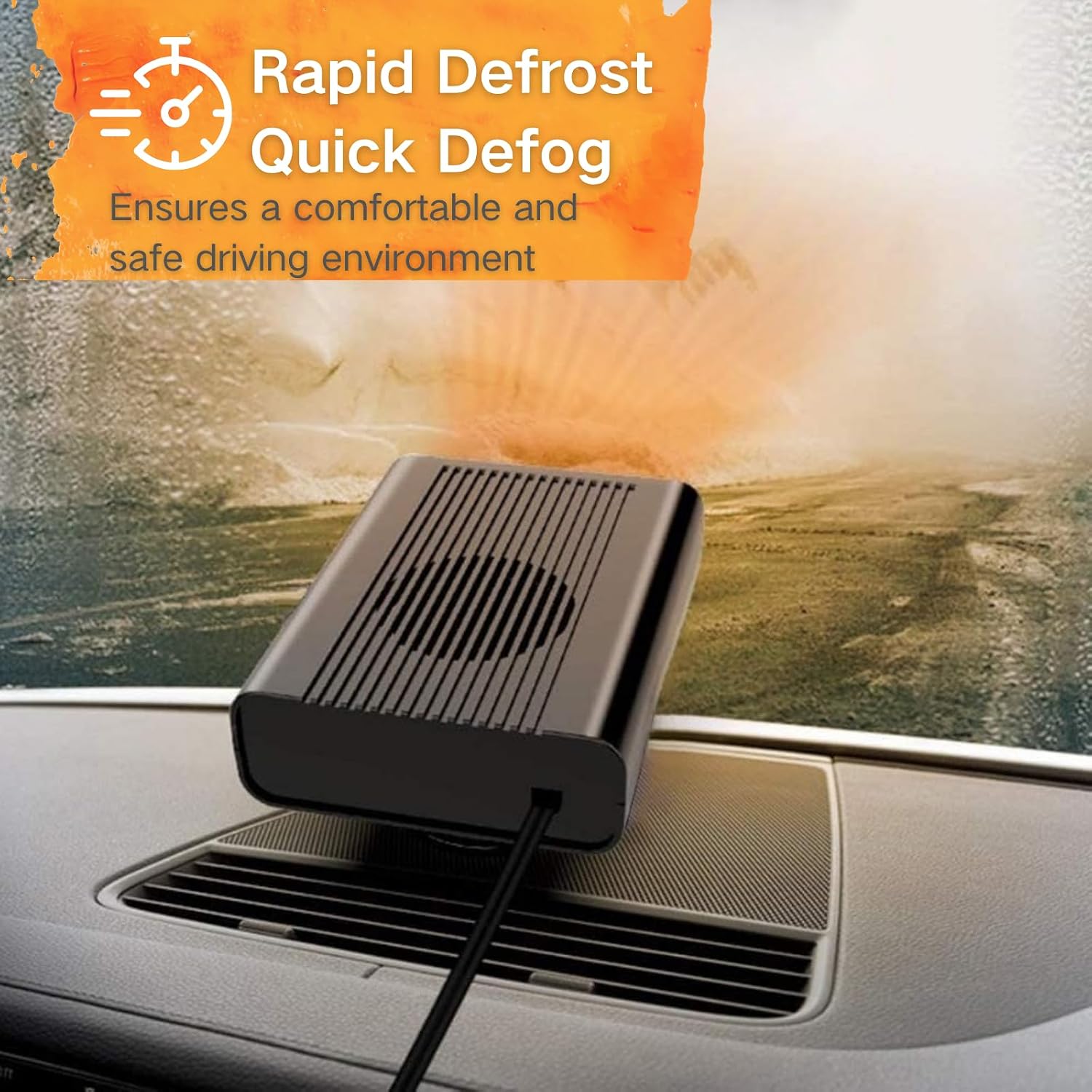 Car Heater 12V, Portable Car Heater for Vehicle That Plugs Into Cigarette Lighter,Fast Heating Defrost Defogger 2 in 1 Heating & Cooling Fan with 360° Rotary Base for Trucks, SUV, Cars