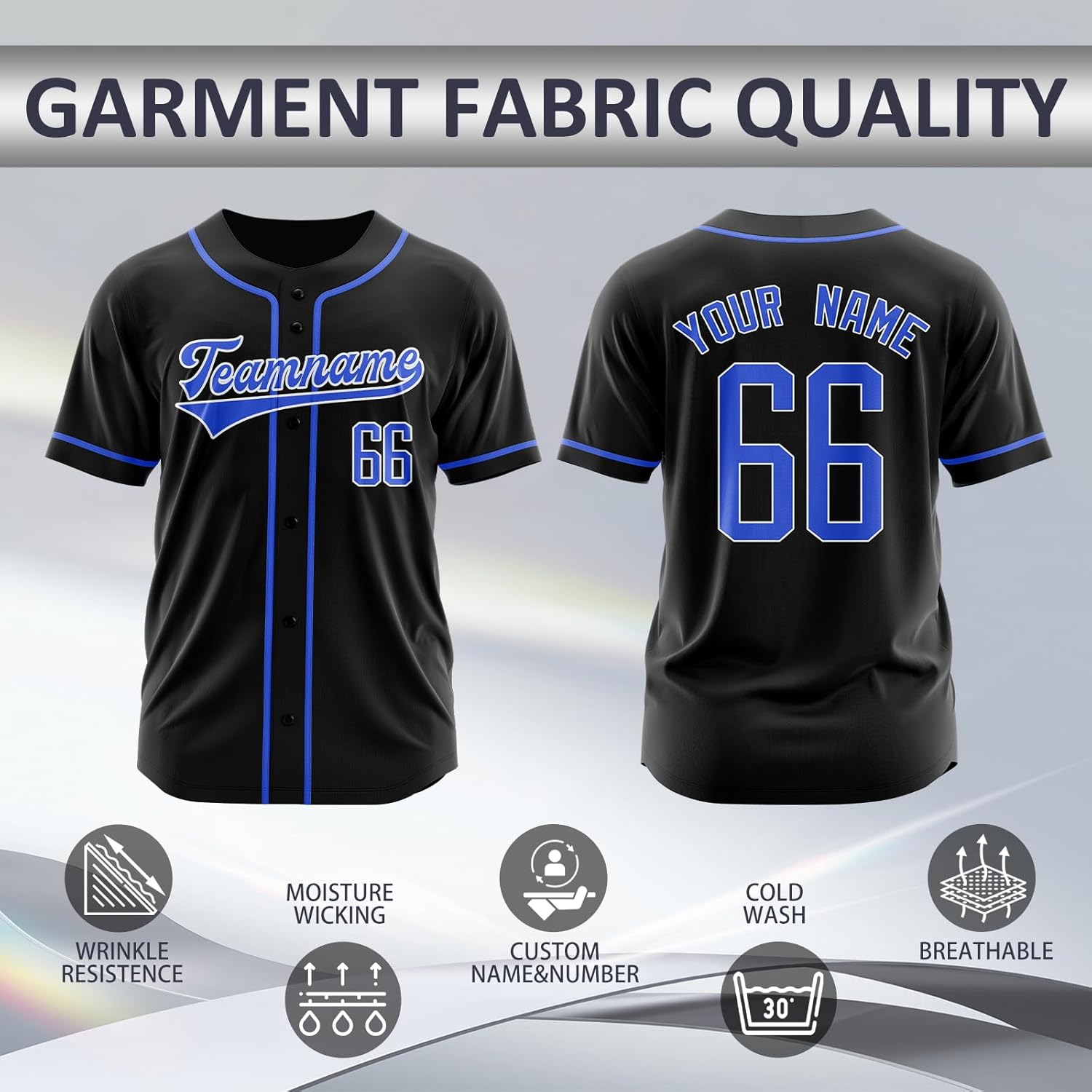 Custom Baseball Jersey Personalized Team Name Number Logo Customized Shirt for Men Youth Women Kids - Image 2
