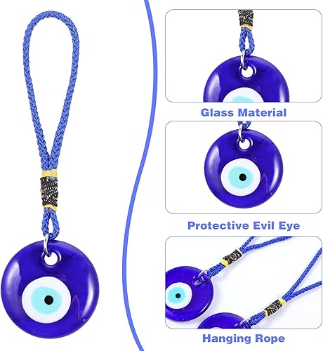 Miniatura 5 de 4 colgantes de cristal azul contra el mal de ojo, adorno colgante de auto de ojo malvado, decoración de ojos azules, accesorios de automóvil, dijes