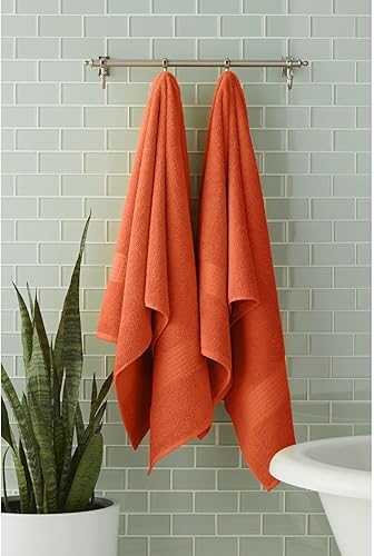 BrylaneHome Juego de 2 toallas, naranja cayena