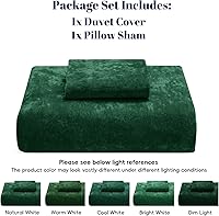 Vista 27 de PHF - Juego de funda de edredón de terciopelo auténtico tamaño individual, juego de funda de edredón ultra suave y transpirable de 2 piezas