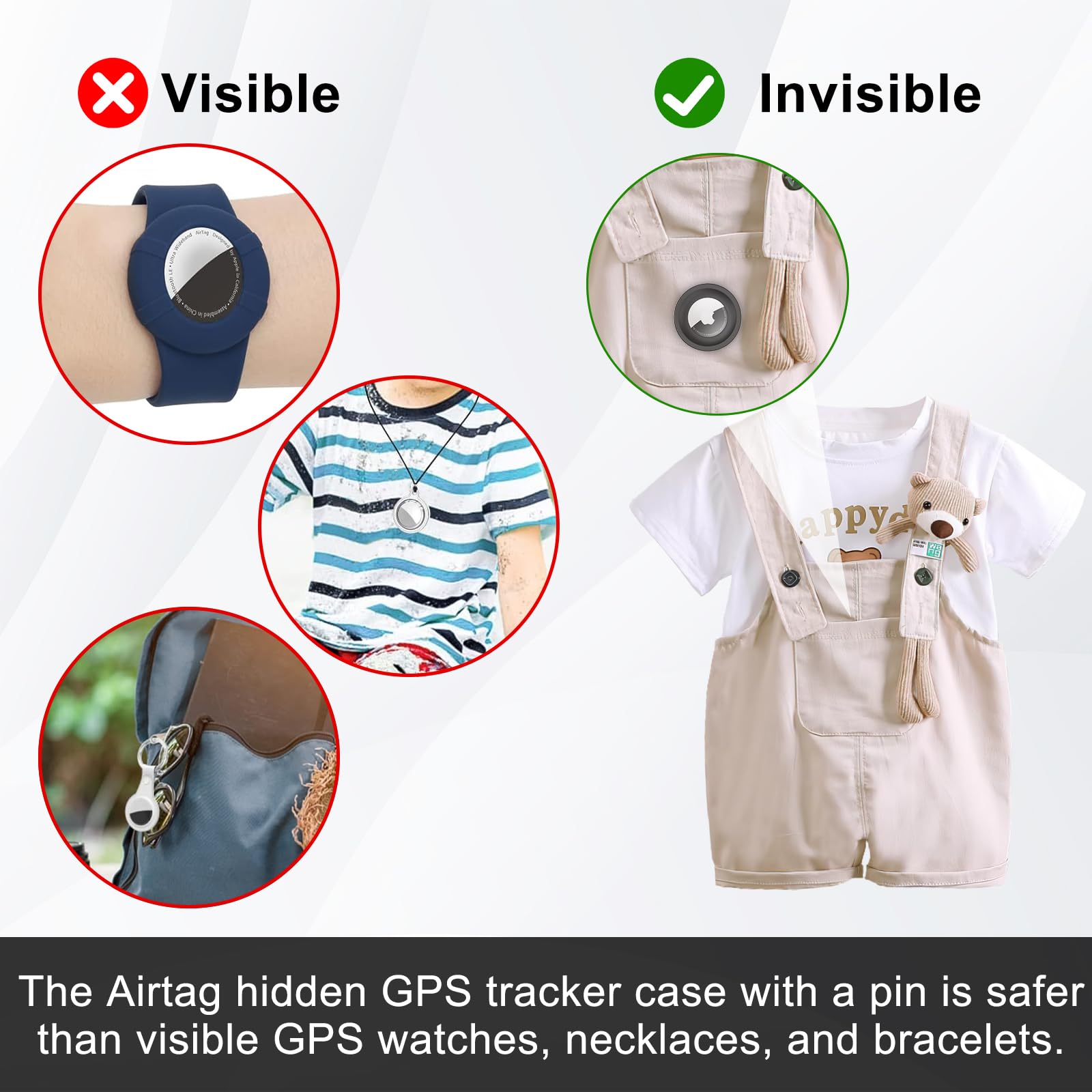 TreasureTrace Unterwäsche Mit Versteckter AirTag-Tasche – 2er Set Für Kinder-Tracking