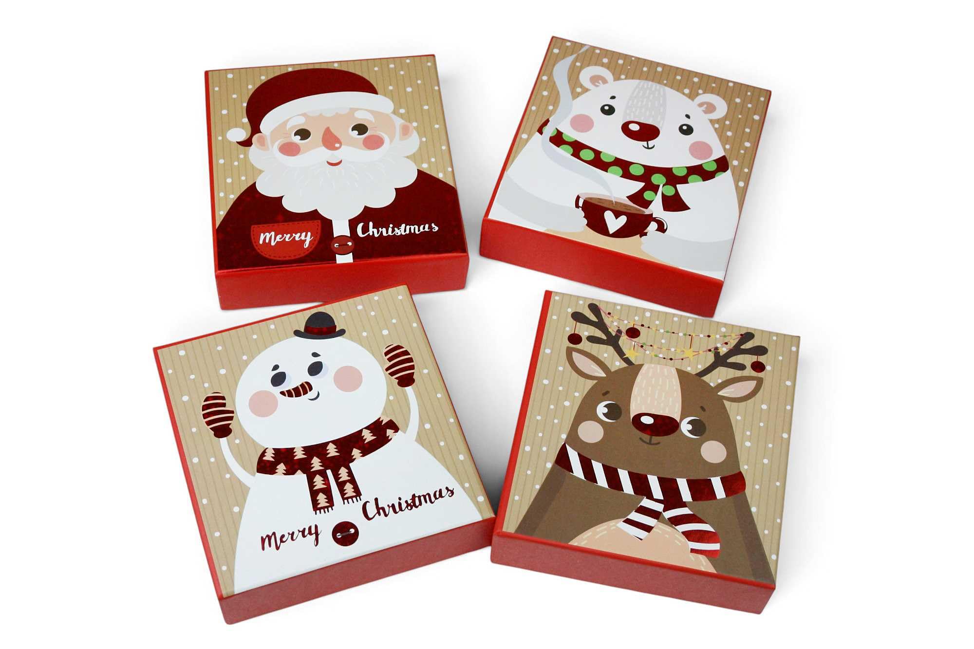 Emartbuy Card & Money Holder Box - 12x12x3.5 cm - Pack of 4