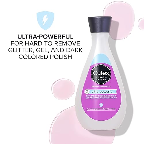 Miniatura 3 de Cutex - Removedor de esmalte de uñas de gel ultra potente y elimina las pinturas con purpurina y colores oscuros sin parabenos 676 onzas líquidas