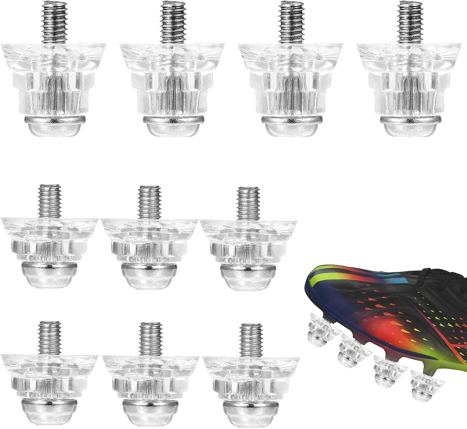 LINXINS 10 Pieces Plastic Football Studs, Football Boot Studs, 2 Sizes