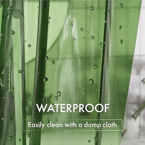 Miniatura 4 de AmazerBath Forro de cortina de ducha, 72 x 72 pulgadas, forro de cortina de ducha verde pino transparente, forro de cortina de ducha de plástico