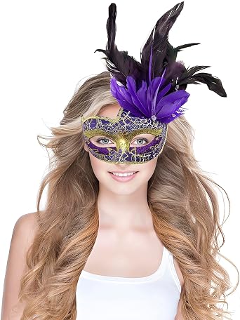 Masquerade Mask for Masked Ball - Masquerade Face Mask Cosplay Disguise Mask Venetian Mask for Social Dance, Masquerade, Princess, Queen, Face Mask, Costume, Halloween Disguise, Stage