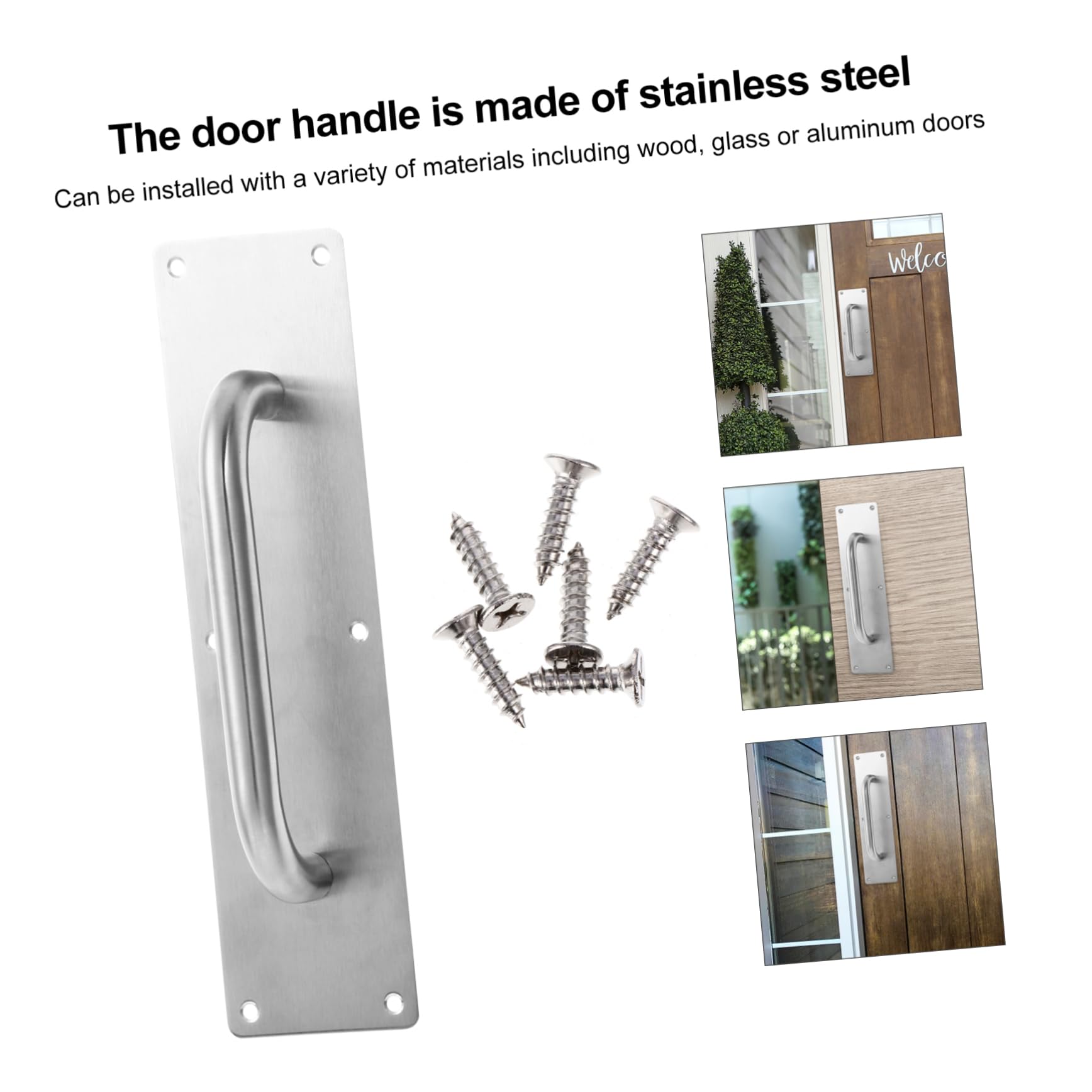 COHEALI 1 Set Home Pull Handle Door Pull Handle Silver Stainless Steel
