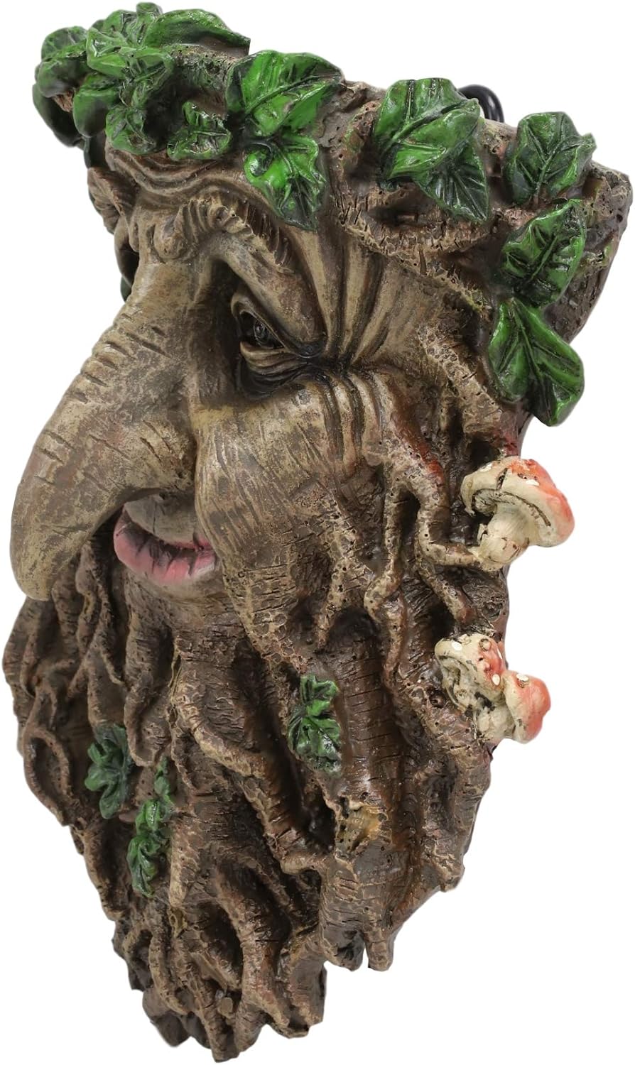 Ebros Nature Spirit God Big Nose Leafman Gargoyle Celtic Greenman Hanging Wall Decor Plaque 9" High Wiccan Tree Of Life Forest Shepherd Horned God Cernunnos Ent Mythical Fantasy Decorative Sculpture