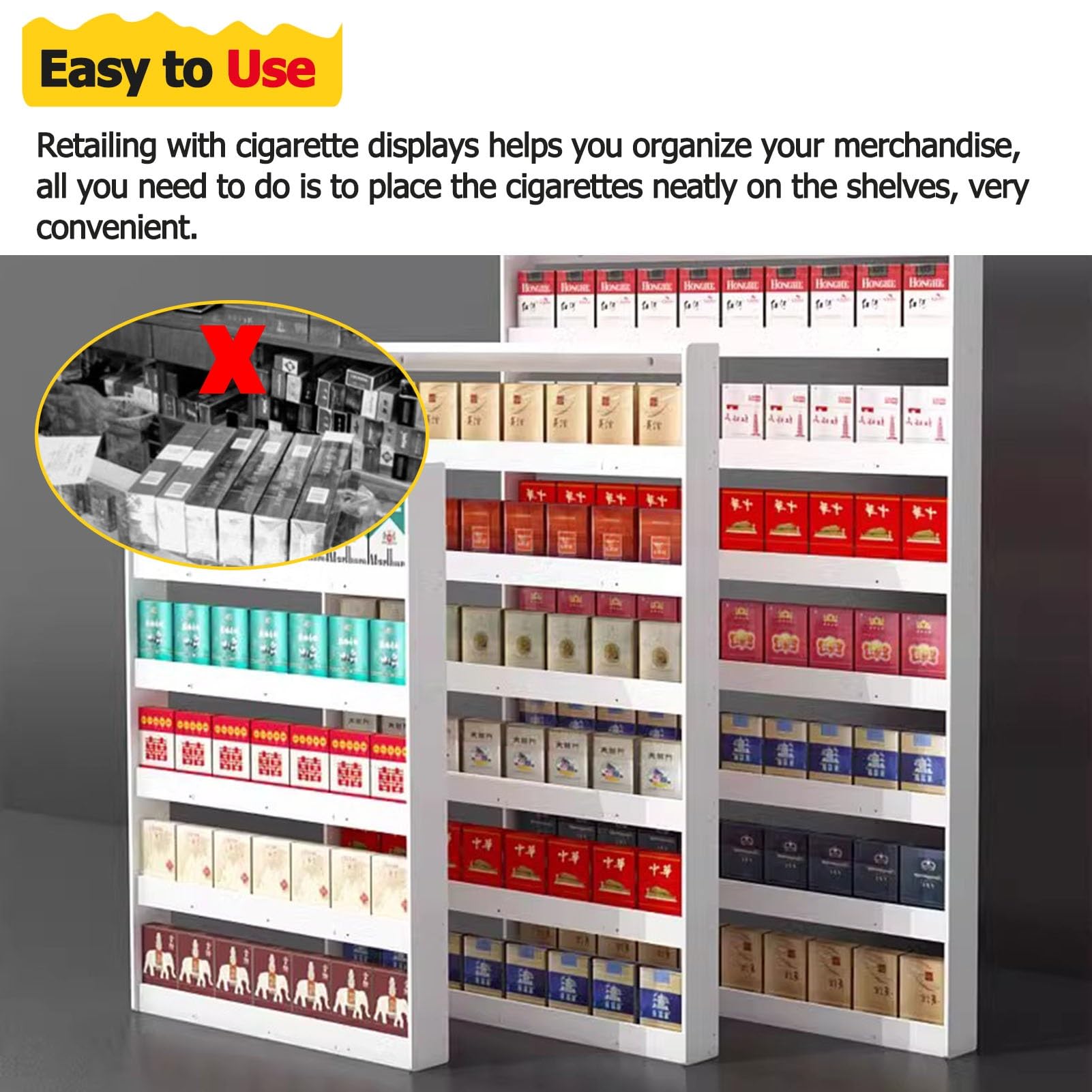 Amazon.com: Cigarette Display Rack Shelf Retail Large Cigarettes Box Rack  for Supermarkets, Commercial Wall Mounted/Countertop Cigarettes Display  Holder Matchbook Case, Individual Retail Tobacco Organizer Shelf(5 : Health  & Household