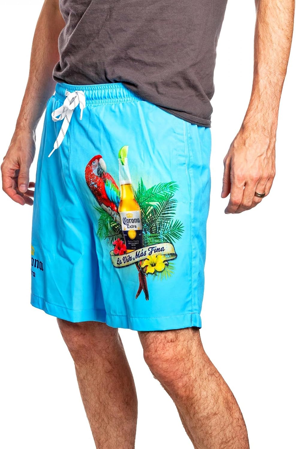 Corona Extra La Vida Mas Fina Tropical Board Shorts