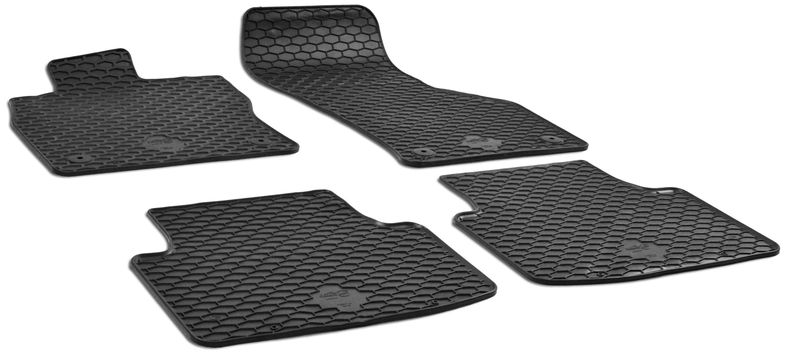 WALSER DirtGuard Gummi Fussmatten Auto für VW Passat 05/2015-Heute, 100% passgenaue Auto Fußmatten, robuste Universal Fußmatte Auto, Gummimatten Auto