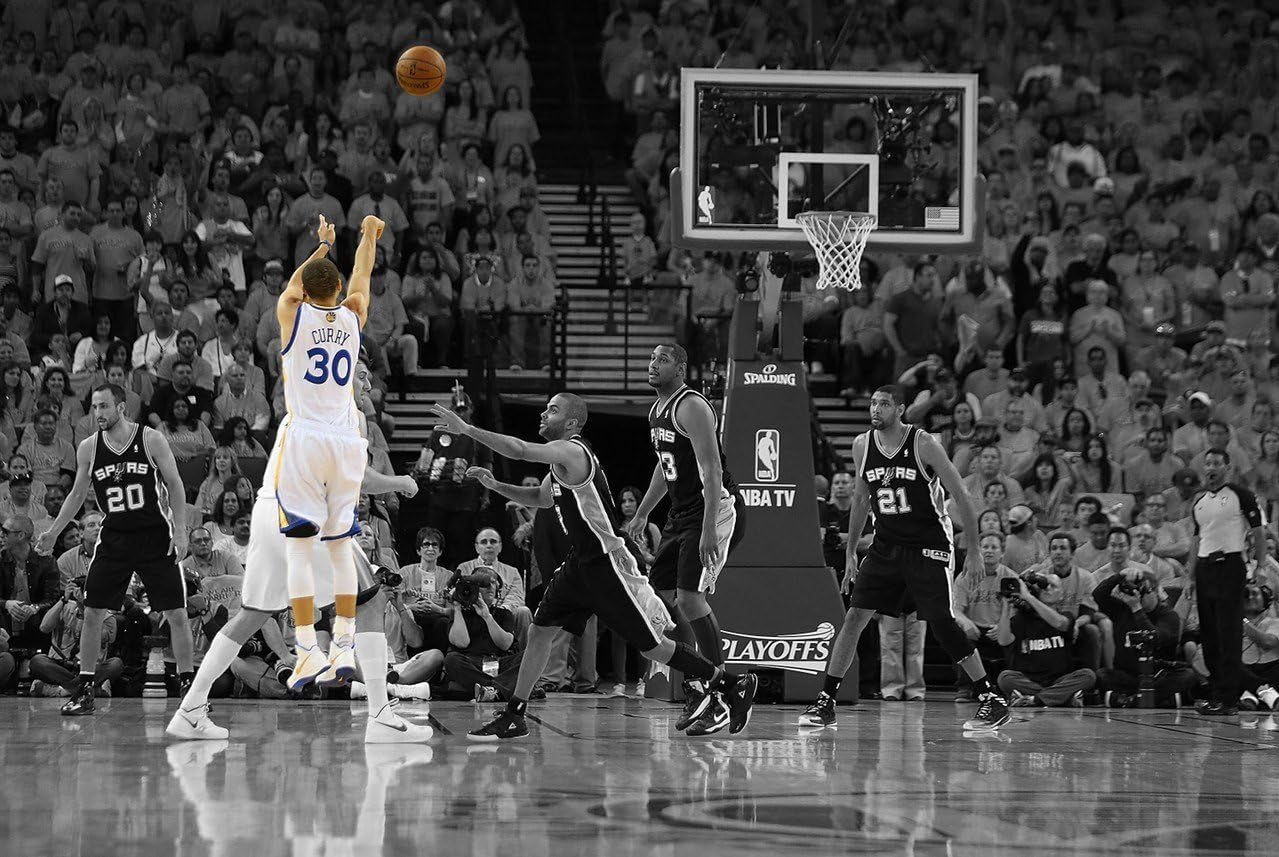 Stephen Curry Golden State Warriors Basketball Poster Art Print 35"x24" B