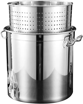 Stainless Steel Soup Pot Turkey Fryer Pot with Basket, Crawfish, Crab, Shrimp Cooking Pot for Home Outdoor Use30cmx30cm